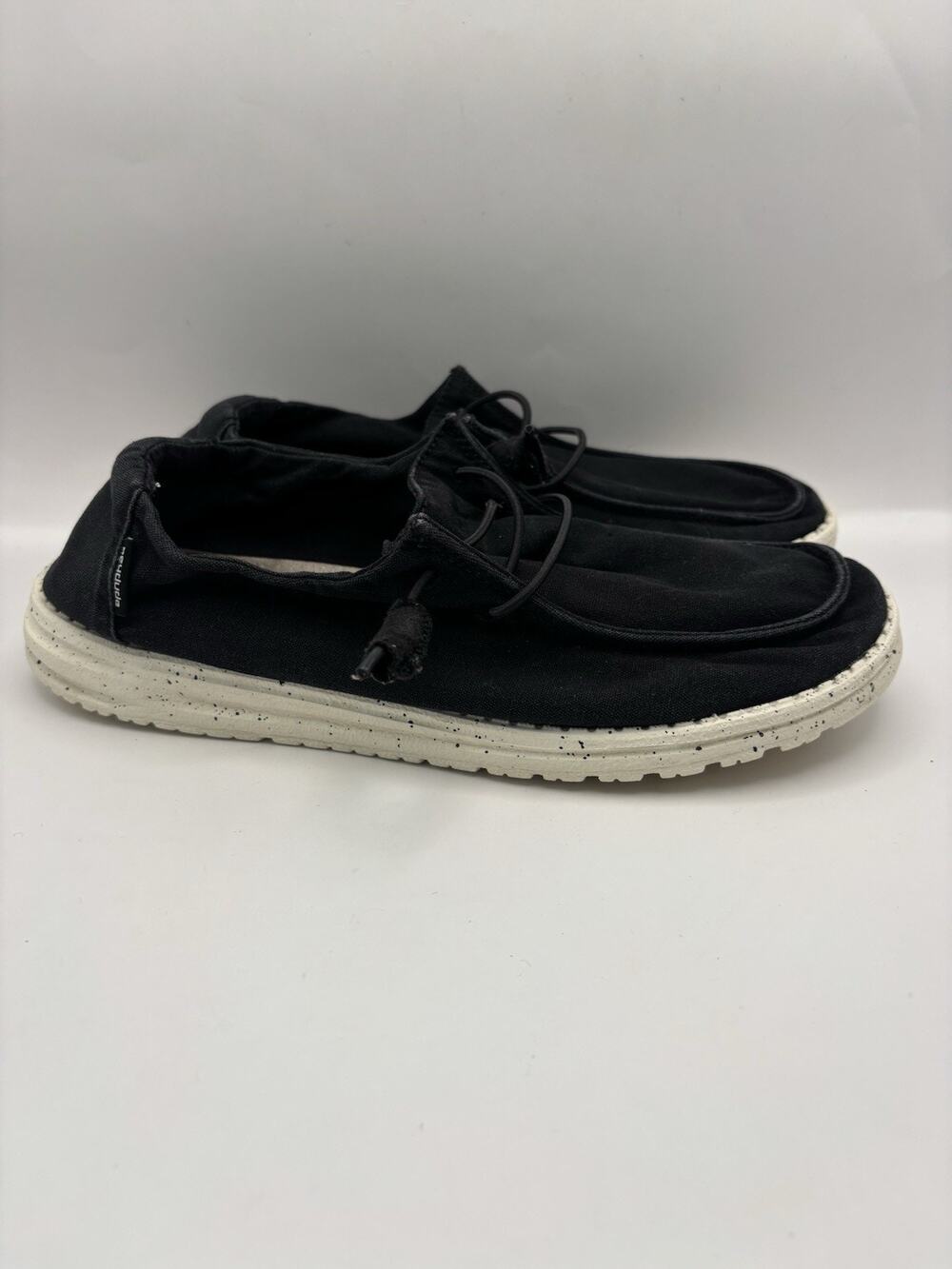 Hey Dude Wendy Black Slip On Shoes Women Size 9
